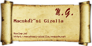 Macskási Gizella névjegykártya